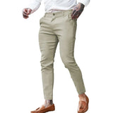 AIDASE  -  Men's Twill Cotton Stretch Fashion Youth Street Slim Pencil Skinny Pants aidase-shop