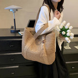 AIDASE  -  Summer Straw Woven Bag for Women Handbags Handmade Raffia Beach Boho Shoulder Bag Large Tote Bag Tassel Shopping Bag Bolsas aidase-shop