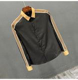 Aidase  Color Blocking Patchwork Design Shirt For Men Spring and Autumn Long sleeve Loose Top Fashion Trendy Casual Shirts Streetwear