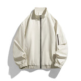 AIDASE  -  Thin Stand Collar Workwear Jacket Men New Spring Autumn Men's Solid Color Coat Zipper Fashion Windproof Bomber Jackets Man aidase-shop