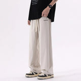 AIDASE  -  Ice Silk Men Casual Pants Loose Summer Thin Quick Drying Sports Solid Casual Draping Wide Leg Pants Preppy Hip Hop Trousers aidase-shop