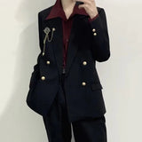 AIDASE  -  Temperament Casual Male Blazer Double Breasted Long Sleeve Personality Decoration Fashion Handsome Men's Suit Coat 21E6875 aidase-shop