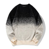 Aidase Faux Mink Plush Gradient Splicing Design Sweater Men's Autumn Winter Loose Lazy Wind Warm Couple Knit Sweater Keep Warm Velvet aidase-shop