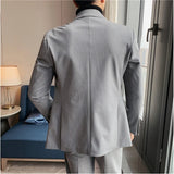 Aidase High Quality Blazer Men's British Style Double Breasted Elegant Business Advanced Simple Wedding Gentleman Slim Suit Two Piece aidase-shop