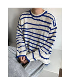 AIDASE  -  Light and Breathable Sweater for Men's Fashionable Irregular Striped Round Neck Pullover Tops aidase-shop