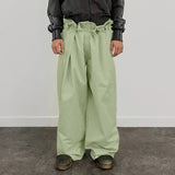 AIDASE  -  Men Pants Solid Color Pleated Joggers Lace Up Casual Wide Leg Trousers Men Streetwear Loose Fashion Casual Long Pants aidase-shop