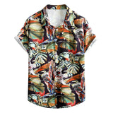 AIDASE  -  Comfort Regular Fit Men'S Checkered Shirt Mens Summer Fashion Casual Print Seaside Beach Lapel Button T Man Clothing Camisas aidase-shop