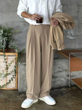 AIDASE  -  Men's Old Money High Waist Pleated Wide Leg Dress Pants Casual Loose Suit Trousers aidase-shop