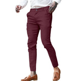 AIDASE  -  Men's Twill Cotton Stretch Fashion Youth Street Slim Pencil Skinny Pants aidase-shop