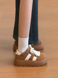 AIDASE  -  Woman Casual Sneakers Spring Fashion Round Toe Lace Up Platform Height Increase Flat Shoes Outdoor Trendy Versatile Chunky Flats aidase-shop
