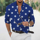 AIDASE  -  Loose Wrinkle-Free New Men'S Shirt Casual Men'S Loose Lapel Plaid Print Long Sleeve Cuffs Button Port Floral Shirt Ropa Hombre aidase-shop