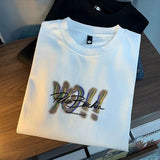 Aidase Fashion O-Neck Korean Printed Color Letter T-Shirts Men's Clothing 2025 Spring Summer New Loose Casual Tops All-match Tee Shirt