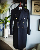 Aidase Men Long Coat Overcoat Double Breasted Woolen Blend Gentlemen Blazer Winter Warm Business Causal Daily Tailored aidase-shop