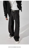 AIDASE  -  Loose Straight Leg Black Knife Edge Men's Jeans American Retro Casual Wide Leg Floor-Length Trousers Spring Summer Fashion aidase-shop