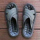AIDASE  -  Men's Summer Fashion Sandals Soft Bottom Anti-Slip Comfortable Slip-On Beach Slippers Trendy One-Strap Slippers aidase-shop