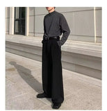 AIDASE  -  Casual Men's Wide Leg Pants Draped Pure Color Loose Fit Straight Cut Spring Summer Casual Trousers Male Fashion Long Trousers aidase-shop