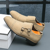 AIDASE  -  Men Classic Loafers PU Brown Comfortable Fashionable Pointed Leather Shoe British Style Party Social Brand Shoes Men Sizes 38-46 aidase-shop