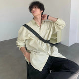 AIDASE  -  Unisex Casual Striped Relaxed-Fit Long Sleeve Shirt in Soft Sage, Classic Blue & Timeless Charcoal aidase-shop
