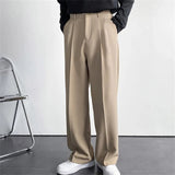 AIDASE  -  Men's formal straight-leg loose solid-color comfortable daily casual suit pants aidase-shop