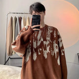 Aidase Tie Dye Sweater Men's New Style American Loose and Lazy Trendy Brand Youth Casual aidase-shop