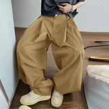 AIDASE  -  Men Pants Solid Button Pleated Baggy Casual Trousers Men Streetwear Oversize Joggers Fashion Male Lantern Pants aidase-shop