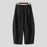 AIDASE  -  Men Corduroy Pants Solid Color Button Joggers Loose Wide Leg Trousers Men Streetwear 2025 Fashion Casual Male Long Pants aidase-shop