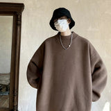 AIDASE  -  Spring Autumn New Fashion Men's Solid Color Casual Trendy Simple Basic Loose O-neck Long Sleeve Knitted Sweater Pullovers Male aidase-shop