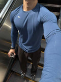 AIDASE  -  New Fitness Training Top Quick Dry Long Sleeve Outdoor Elastic Slim Fit Solid Color Round Neck Comfortable Breathable Shirt aidase-shop