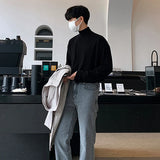 Aidase Winter High Neck T-shirt Men Warm Fashion Solid Color Casual T-shirt Men Korean Loose Cotton T Shirt Men Top Oversize M-2XL aidase-shop