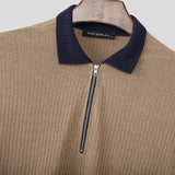 AIDASE  -  Men Sweaters Patchwork Knitted Lapel Long Sleeve Zipper Male Pullovers Streetwear 2025 Autumn Casual Men Clothing S-5XL aidase-shop