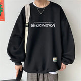 AIDASE  -  Spring Autumn Fashion Fleece Letter Print Sweatshirt Man Harajuku Oversized Male Clothes Pullovers Tops Long Sleeve Streetwear aidase-shop