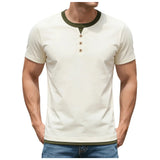 AIDASE  -  Men'S Summer Embroidered Casual Pullover Mens T Shirt Casual Stretch Crewneck Short Sleeve Tees Gym Workout Ribbing Ropa Hombre aidase-shop