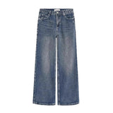 AIDASE  -  American Style High Waist Straight Leg Jeans for Men And Women Autumn New Design Embroidery Slimming Loose Fit Casual Jeans aidase-shop