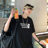 AIDASE  -  Fashion O-Neck Loose All-match Printed Letter T-Shirts Men Clothing Summer New Oversized Casual Tops England Tee Shirt aidase-shop