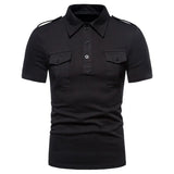 AIDASE  -  Spring and Summer New European Size Men's Polo Neck Short Sleeved T-shirt for Foreign Trade Work Half Sleeved Shirt aidase-shop