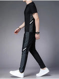 Aidase Men's Top Pants Sets Fashion Sports Suits Kpop Sweatpants Xl Clothing Cool No Logo Man T Shirt Polyester Slim Fit Chic Tracksuit aidase-shop