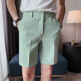 AIDASE  -  Men's Summer Slim-fit Suit Shorts Light Luxury Stylish Popular Clothes Leisure Streetwear Korean Style Waffle Plaid Half-pants aidase-shop