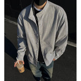 AIDASE  -  Spring New Products: 65% Cotton High-quality Men's Breathable Stand-collar Shirt, Unisex Loose-fitting Jacket, Striped Top. aidase-shop