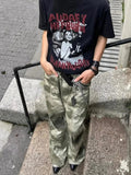 AIDASE  -  Retro Street Sle Camouflage American Micro Flared Jeans Men Straight Loose Casual Pants Embroidered Wide Leg Commute aidase-shop
