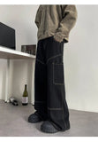 AIDASE  -  Summer New Men Jeans Loose Wide Leg Floor-Length Male Denim Pants Niche Design Style Highlighted Lines Trousers 21E6844 aidase-shop