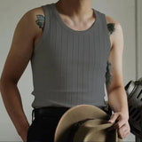 Aidase Summer Casual Solid Tank Men Summer Fashion Ribbed Vest Mens Slim Fit Crew Neck Sleeveless Tees Tops Man Clothes Streetwear aidase-shop