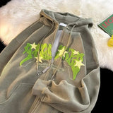 AIDASE  -  American Style Zipper Hoodie Couple Autumn Winter Jacket High Street Versatile New Trendy Brand Retro Street Loose Hoodie aidase-shop