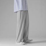 AIDASE  -  Men's Black Ice Silk Wide Leg Pants Thin Man Comfortable Quick Drying Pants Summer Loose Casual Streetwear Loose Trouser Pants aidase-shop