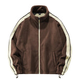 AIDASE  -  New Fashion Men's Color-coded Stand Collar Long Sleeve Casual Trendy Loose Zipper Cardigans Male Clothes Sweatshirts Tops aidase-shop