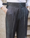 Aidase Fashion Men Dress Pant High Waist Straight Pants Men Spring  Business Versatile Belt Trouser Gentleman Paris Button Pant aidase-shop