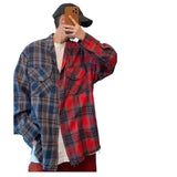 AIDASE  -  Men's Spliced Long Sleeved Shirt Unique Contrasting Color Design Shirt Coat American High Street Style Male Clothing aidase-shop