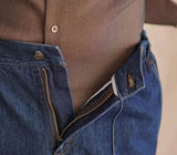 AIDASE  -  Vintage Cotton Men Jeans Suit Pants Elastic High Waisted Straight Trousers British Business Style  Casual Naples Denim Pant aidase-shop