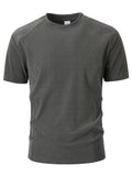 AIDASE  -  Flannel Fleece Solid Color Slim Fit T Shirts Men Casual O Neck Short Sleeve Tee Shirt Spring Summer Fashion Mens Pullovers aidase-shop