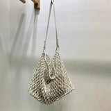 AIDASE  -  Bohemian Beach Bags For Women Luxury Designer Handbag Purses  In Braided Rope Hollow With Inner Pocket Underarm Shoulder aidase-shop