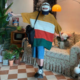 Aidase Y2k Streetwear Men's Contrasting Knitwear Casual Short Sleeve Tops Fashion Hollow T-shirt Trendy All-match Pullover POLO Shirts aidase-shop